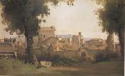 Jean Baptiste Camille  Corot Vue des Jardins Farnese a Rome (mk11) France oil painting reproduction